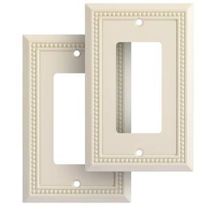 lot 8245 image: Henne Bery Sunken Pearls Single Decorator Switch Plate Light Almond 3 Pack