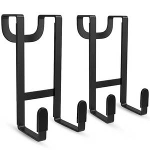 lot 8261 image: FYY Over The Door Hooks 2 Pack Heavy Duty Stainless Steel Black 1-78 Inch