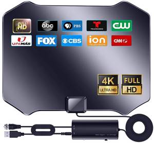 lot 8266 image: JM NEXLOV Indoor TV Antenna Amplified 5000 Mile Range 18FT Coaxial Cable