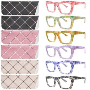 lot 8272 image: SIGVAN 6 Pack Blue Light Blocking Square Reading Glasses 2.5 Oprah Style