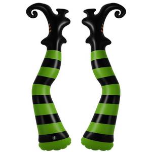 lot 8283 image: Soulchen Halloween Inflatable Witch Legs Decor 2 Pcs 27.6 Inch