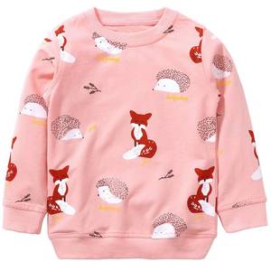 lot 8296 image: Hongshilian Unisex Kids Cartoon Cotton Sweater Shirt 6T Fox & Pink