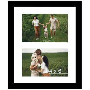 lot 8306 image: JCJMY 8x10 Collage Picture Frame Holds Two 4x6 Photos Black