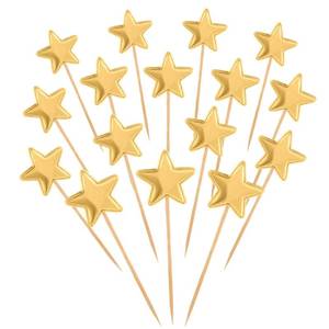 lot 8315 image: Thinp Gold Star Cupcake Toppers, 50 Pcs, 4.72 Inch Cake Decorating Picks