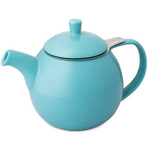 lot 8324 image: FORLIFE Curve Teapot with Infuser 24 Oz Turquoise