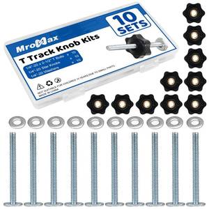 lot 8329 image: MroMax 10 Sets 14-20 T-Track Knob Kits with 2-12 Inch T-Bolts