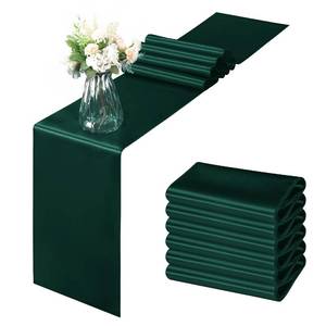 lot 8358 image: 6 Pack Satin Table Runners 12 x 72 Inch Forest Green