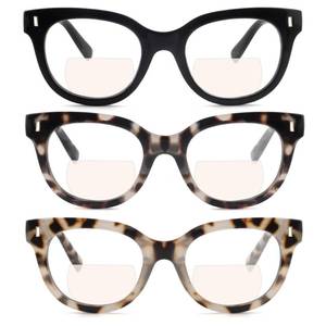 lot 8376 image: Zooxsky Bifocal Reading Glasses 3 Pack Clear Top 2.50