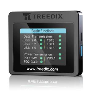 lot 8380 image: Treedix USB Cable Tester 2.4-Inch Display PD 3.03.1 eMarker Reader