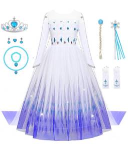 lot 8388 image: Aoiviss Girls Snow Queen Princess Costume Dress Up Set Ages 3-12