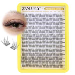 lot 8407 image: Zanlufly Natural Cluster Lashes CC Curl 9MM-11MM 140 Pcs
