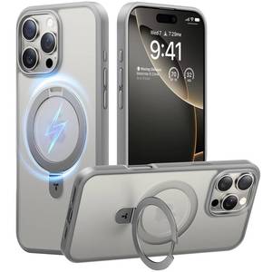 lot 8418 image: TORRAS Magnetic Stand Case for iPhone 16 Pro 6.3-Inch Natural Titanium