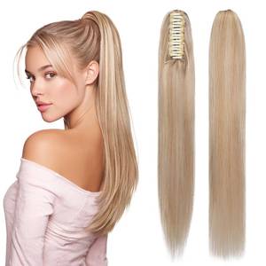 lot 8421 image: SEGOHAIR Claw Clip Human Hair Ponytail Extension 16 Inch 3.7 oz #18P613