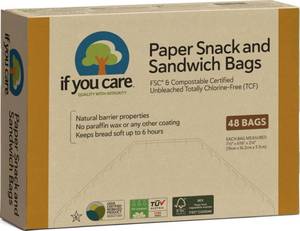 lot 8434 image: If You Care Natural Paper Sandwich Bags, 48 Count