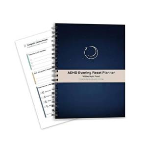 lot 8464 image: Hipkiwi ADHD Evening Reset Planner Undated 30-Day Night Routine Journal