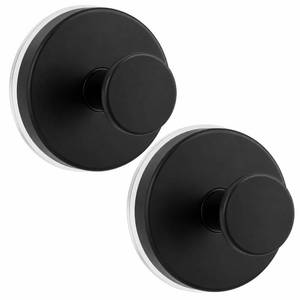 lot 8468 image: MOTAIPEAK Suction Cup Shower Robe Hooks Black 2-Pack