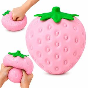 lot 8478 image: Strawberry Squishy Toy 7 Inch Jumbo Pink