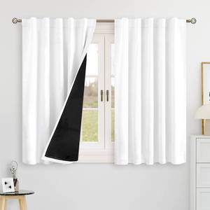 lot 8489 image: BGment Short Blackout Curtains 40 Inch Length Pure White