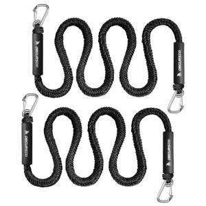 lot 8491 image: Obcursco Bungee Dock Lines for Boats, Double Clip Jet Ski Dock Rope, 2 Pack