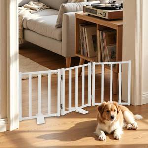 lot 13603 image: Snagle Paw Freestanding Short Dog Gate 16.5 Inch Tall 3-Panel White