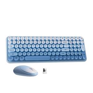 lot 13614 image: FCPLU Typewriter Wireless Keyboard and Mouse Combo, 2.4GHz, Blue Gradient