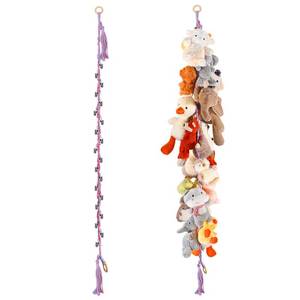 lot 13628 image: CERETIA Stuffed Animal Organizer Chain 80 Wall Storage 2 Pc Rainbow
