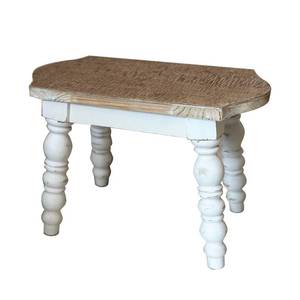 lot 13642 image: Dwellington Wooden Farmhouse Step Stool 300 lb Capacity Solid Wood