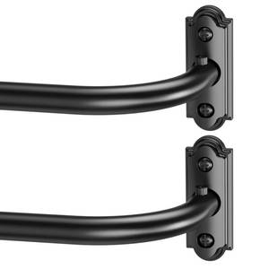 lot 13655 image: YaFex Black Curtain Rod 32-114 Inch Adjustable 1 Inch Heavy Duty 2 Pack