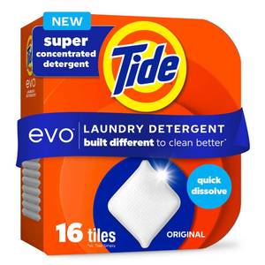 lot 13666 image: Tide Evo Laundry Detergent Tiles, Original Scent, 16 Count