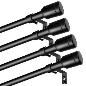 lot 13668 image: Edidonson Adjustable Curtain Rods 30-45 Inch Black 4 Pack
