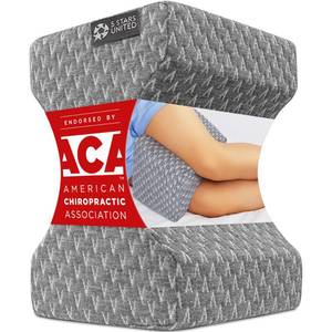 lot 13692 image: 5 Stars United Memory Foam Knee Pillow 9.8 x 7.8 x 6.2 Inch Gray
