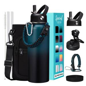 lot 13693 image: VICKNIY Insulated Water Bottle 40 oz Stainless Steel with Paracord Handle