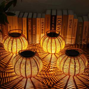 lot 13707 image: KagoLing Solar Pumpkin Lanterns Outdoor Waterproof 2 Pack