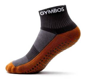 lot 14197 image: GYMBOS Non-Slip Grip Socks Low-Cut 2 Pack Medium Grey Men & Women