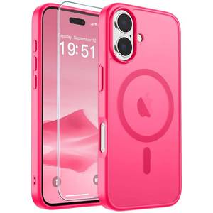 lot 14198 image: Magnetic Case for iPhone 17 Hot Pink with Screen Protector