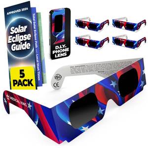 lot 14200 image: Medical King Solar Eclipse Glasses 5 Pack CE ISO Certified