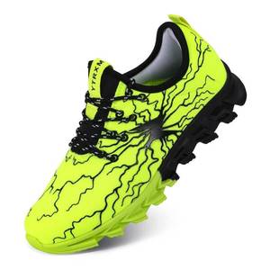 lot 14205 image: YTRXM Boys Girls Lace-Up Tennis Sneakers Green Size 9 Little Kid