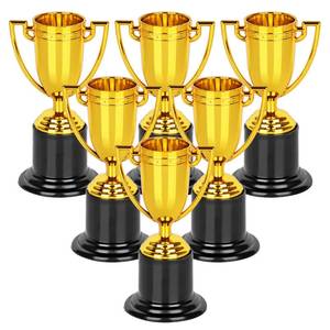 lot 14206 image: WINKIO Mini Gold Plastic Trophy Awards 6 Pack 4 Inch