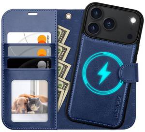 lot 14226 image: OCASE Magnetic Detachable Wallet Case for iPhone 18 Pro17 Pro Blue