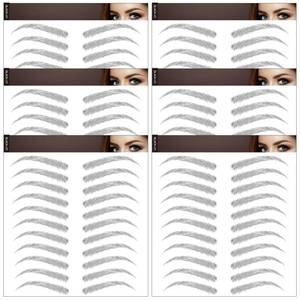 lot 14241 image: Aresvns Black Eyebrow Tattoo Stickers 6 Sheets 66 Pairs