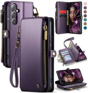 lot 14250 image: Defencase Wallet Case for Samsung Galaxy S24 with RFID Card Holder, Purple