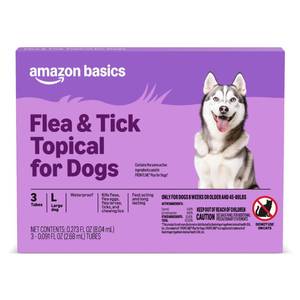 lot 14260 image: Amazon Basics Flea and Tick Topical Treatment for Large Dogs 45-88 lbs, 3 Count