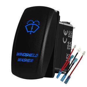 lot 14262 image: BACAUTOPARTS Rocker Toggle Switch 5-Pin 12V24V 20A Red LED Windshield Washer