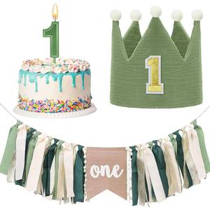 lot 14282 image: Yaomiao Wild One 1st Birthday High Chair Banner Decoration Set Jungle Theme