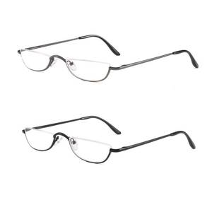 lot 14285 image: COVESATO Half Frame Metal Reading Glasses 2.00 Diopter 2 Pairs