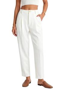 lot 14310 image: Arach&Cloz Womens White Work Pants Ankle Trouser High Waisted Size XL