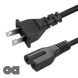 lot 14324 image: LORDTRONICS AC Power Cord 2 Prong Polarized 5 Ft C7 Connector Replacement