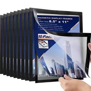 lot 14327 image: Nellvita 10 Pcs Magnetic Sign Holder 8.5 x 11 Letter Size PVC Document Holder