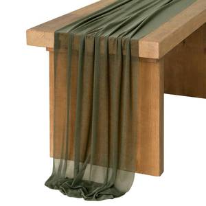 lot 14335 image: Lings Moment Sheer Chiffon Table Runner 14 Ft Emerald Green