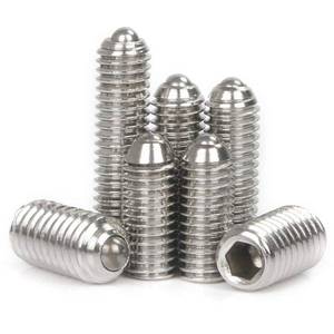 lot 14358 image: NACX M4 x 0.236 in Hex Socket Spring Ball Point Grub Screws 304 Stainless Steel